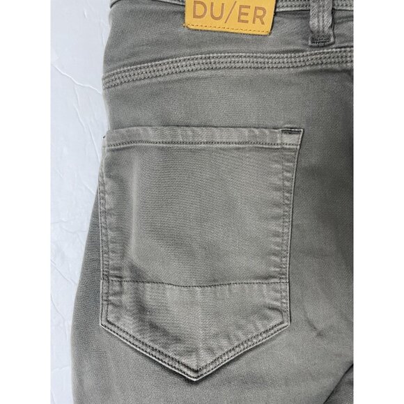 Du/er Mens 33x30 Green Gray Denim Jeans N2X Slim Stretch - Picture 5 of 10